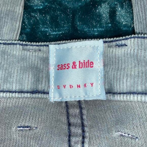 VINTAGE NEVER WORN Y2K SASS & BIDE GRAY CORDUROY JEANS CORDS 26 - Picture 4 of 4